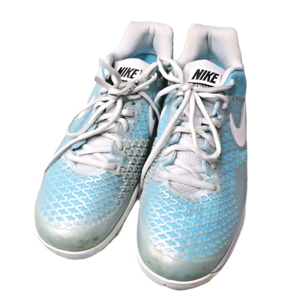 Nike Air Max Cage Tennis Shoes Women's size 10.5 Blue/Platinum  554874-410
